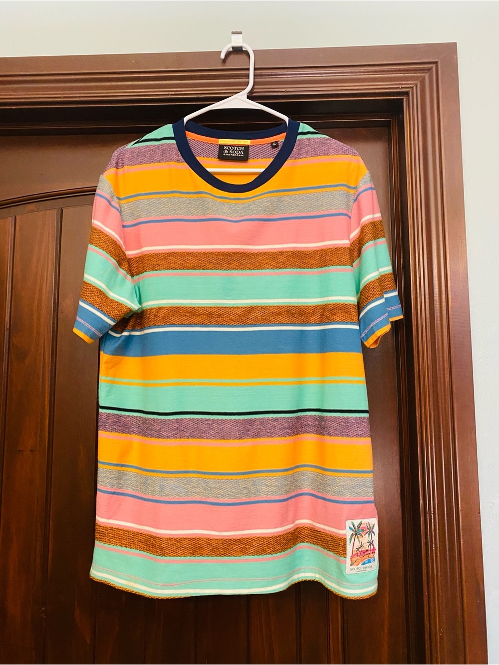 Scotch & Soda Amsterdam 80s Look Multicolor Stripe T-Shirt Men’s Medium
